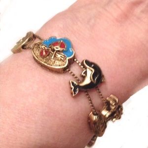 nautical theme bracelet with sliding charms